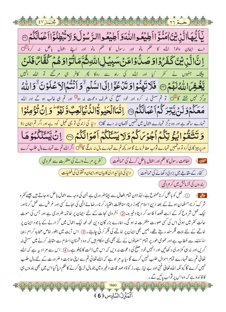 Read Surah Muhammad Online With Urdu Translation